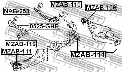MAZDA GSY1-28-300 Control Arm-/Trailing Arm Bush